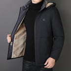 Men's transitional jacket with teddy lining, windproof outer shell and hood Fashion Glam
