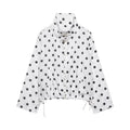 Women's lightweight dotted transitional jacket with high stand-up collar, drawstring and button placket Fashion Glam