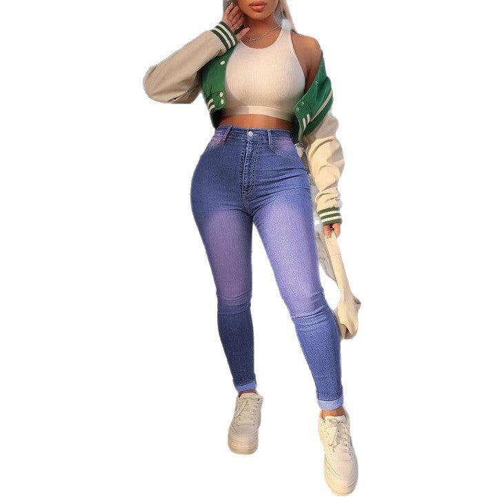 Women High-waisted, figure-shaping super stretch skinny jeans with ankle-length fit Fashion Glam