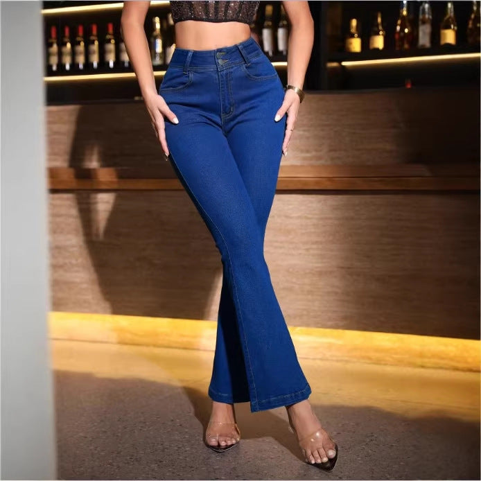 Women Sculpting High-Waist Bootcut Jeans with Sculpting Stretch Waistband Fashion Glam