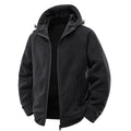 Men's Padded Hooded Fleece Jacket with Teddy Lining and Full-Length Zip Fashion Glam