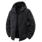 Men's Padded Hooded Fleece Jacket with Teddy Lining and Full-Length Zip Fashion Glam