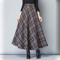 Women's ankle-length checkered skirt made of high-quality wool blend Fashion Glam