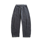 Unisex Wide Cord-Style Lounge Pants with Drawstring and Vertical Stripes Fashion Glam