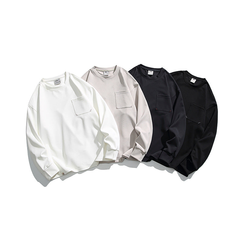 Unisex Oversize Rib Long Sleeve Shirt with Chest Pocket, Raglan Sleeves and Ribbed Cuffs Fashion Glam