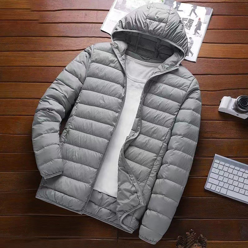 Men's nan ultra-light hooded quilted jacket with packing function and windproof shell Fashion Glam