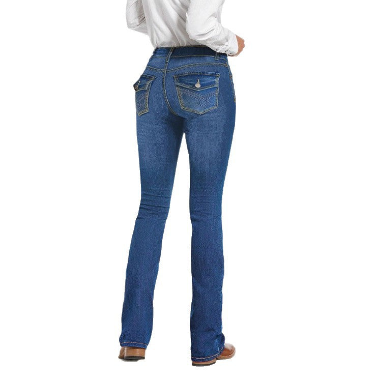 Women Bootcut Jeans with slightly flared leg and figure-shaping stretch Fashion Glam