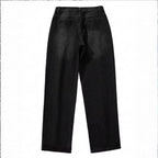 Ladies High-Waist Relaxed-Fit Jeans in Boyfriend Style with Visible Button Placket and Rolled Hem Fashion Glam