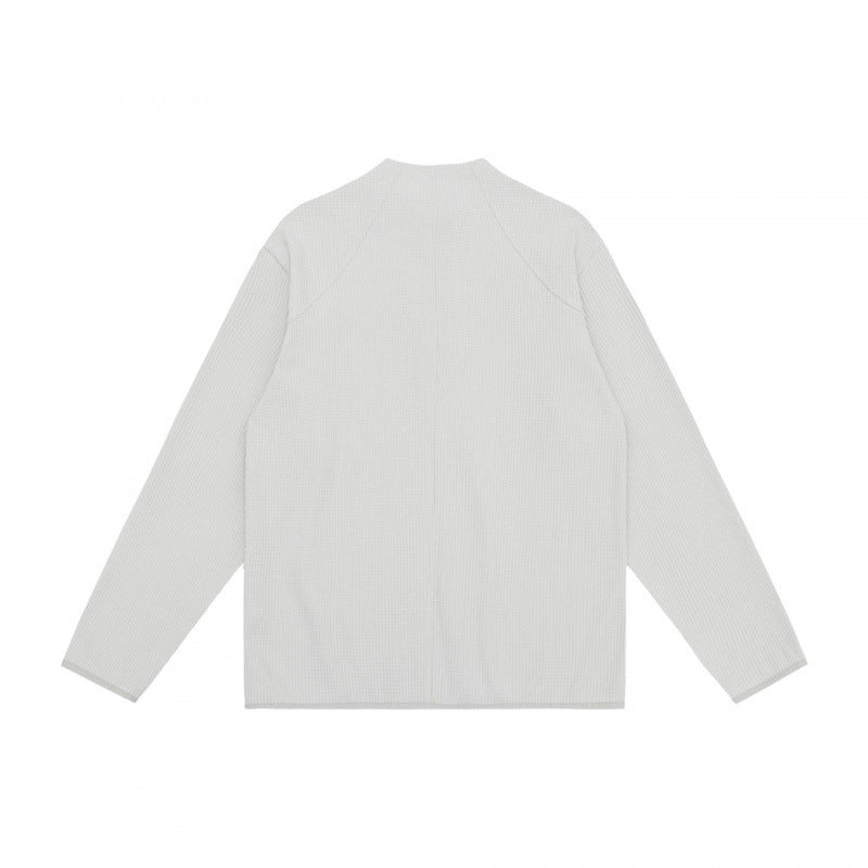 Unisex Waffle Knit Half-Zip Pullover with Raglan Sleeves Fashion Glam