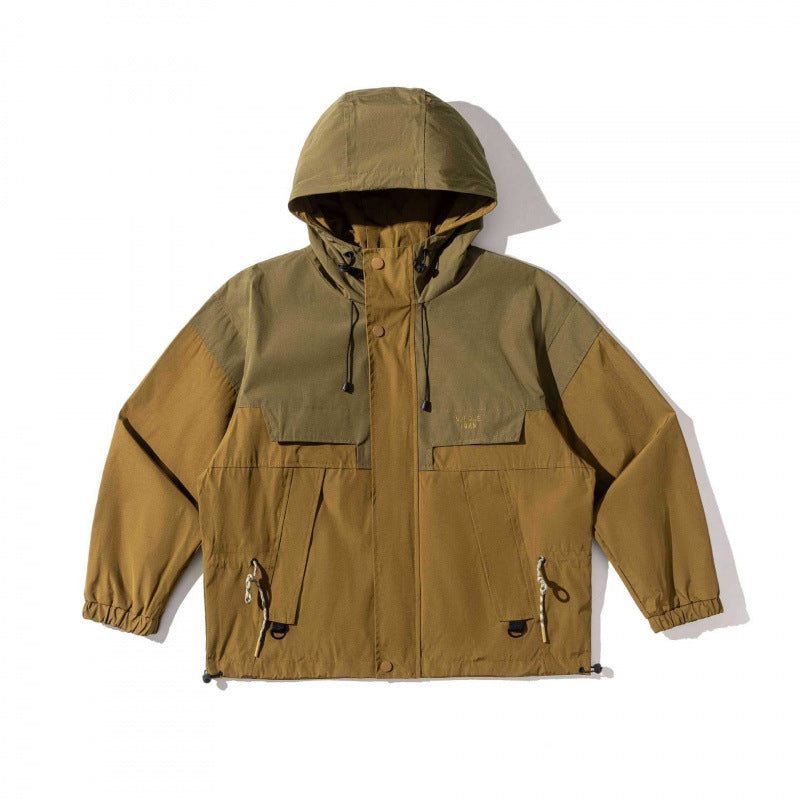 Unisex Loose-Fitting Utility Field Jacket with Hood, Drawstring and Flap Pockets Fashion Glam