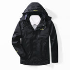 Men's two-layer waterproof outdoor jacket with fleece collar and hood Fashion Glam