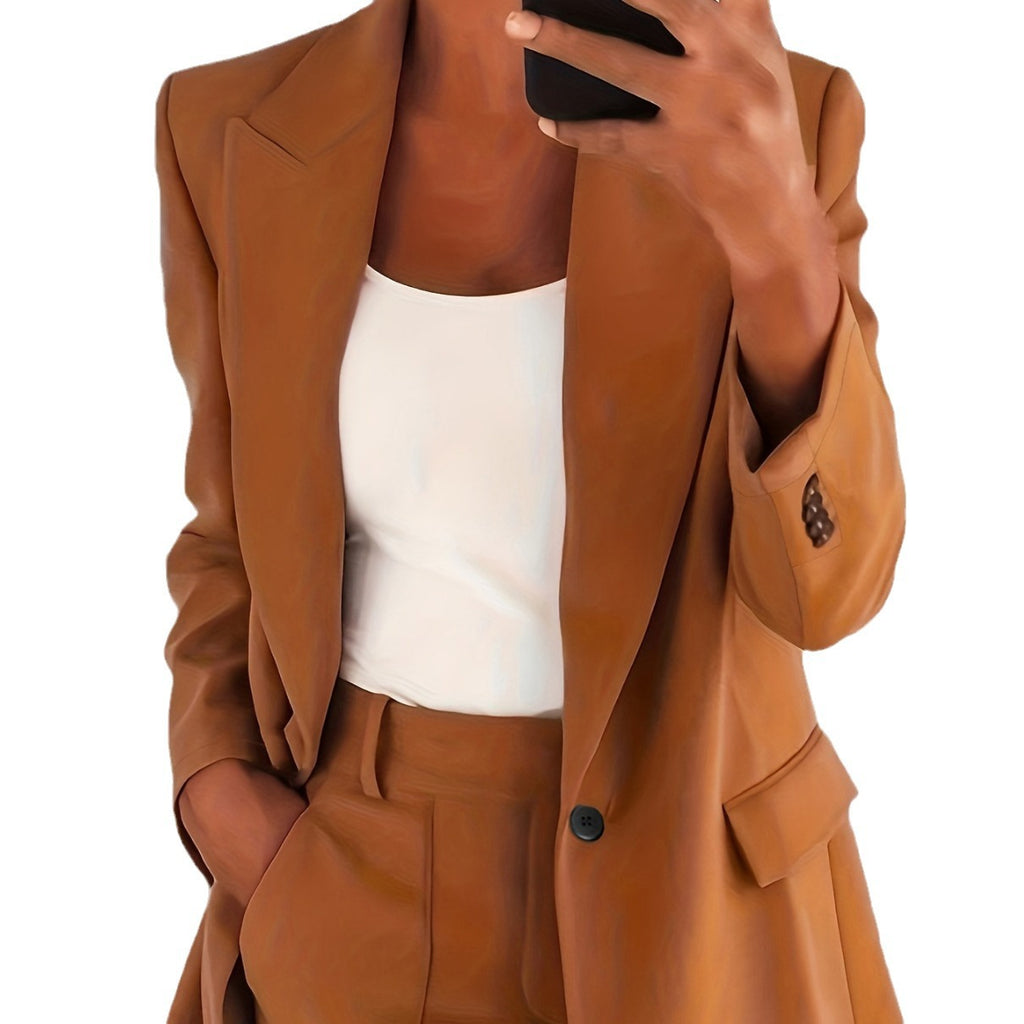 Women high-waisted straight-cut suit trousers with crease Fashion Glam