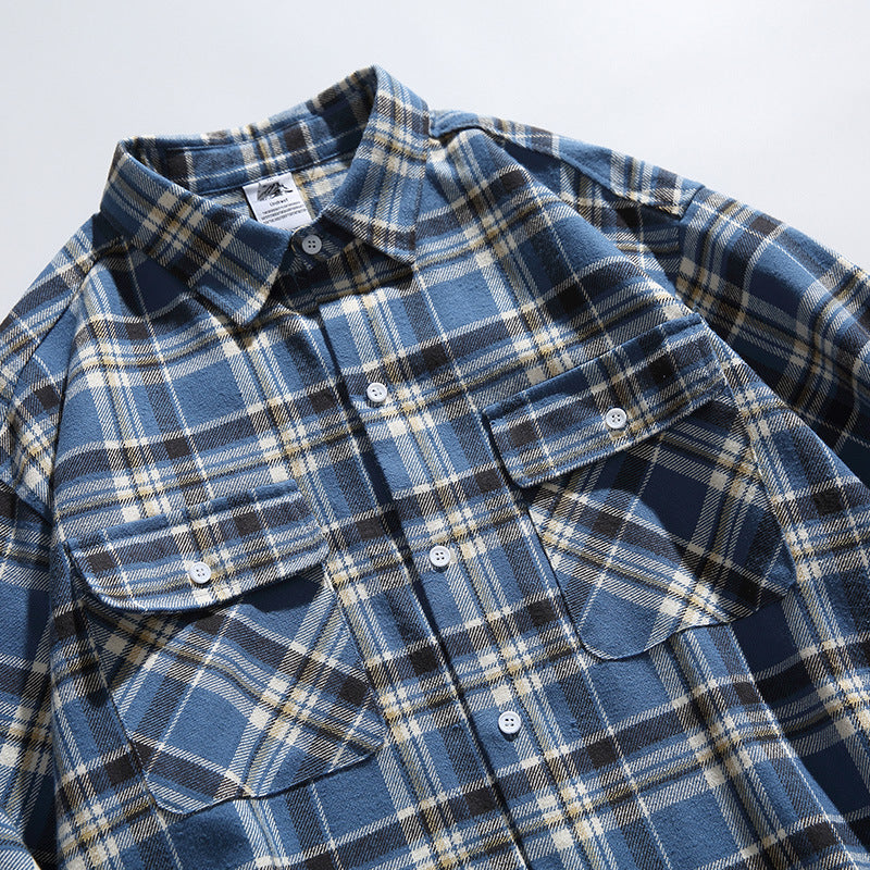 Unisex Checked Overshirt in Boxy Cut with Chest Flap Pockets made of Soft Flannel Fashion Glam