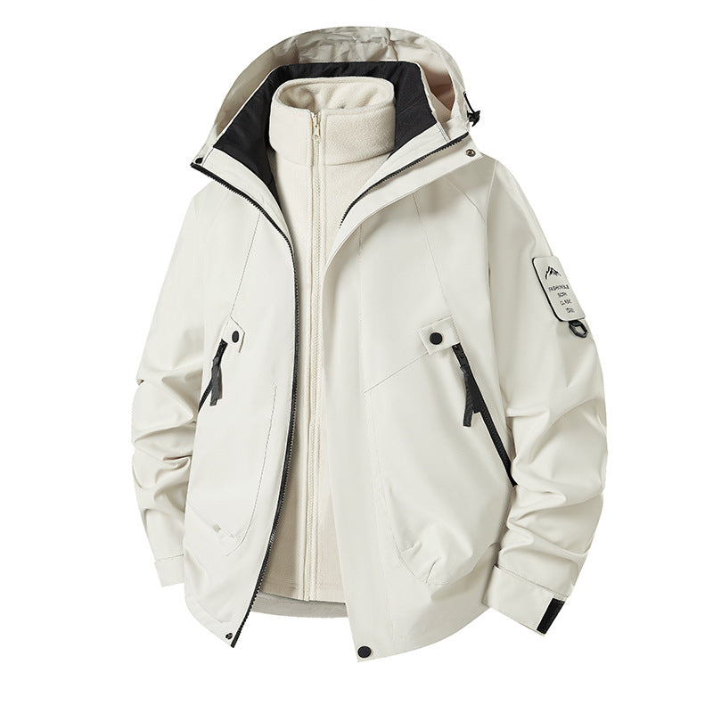 Men's 3-in-1 Softshell Parka with removable fleece inner jacket and technical hood Fashion Glam