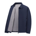 Men's Lightweight Harrington Jacket with Softshell Outer Material and Glencheck Lining Fashion Glam
