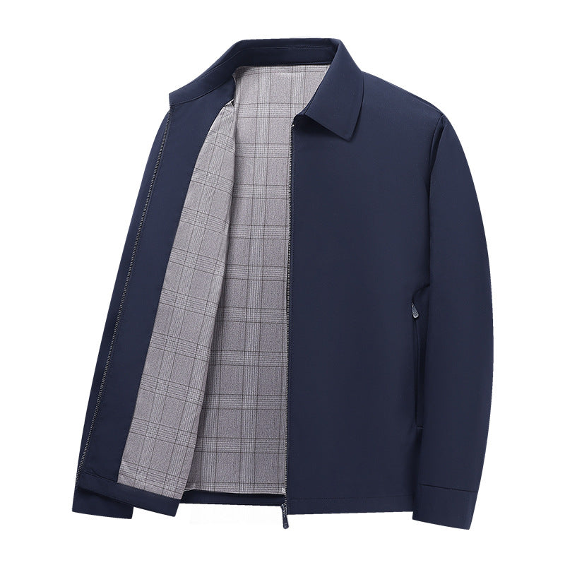 Men's Lightweight Harrington Jacket with Softshell Outer Material and Glencheck Lining Fashion Glam