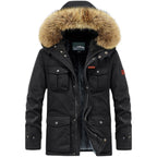 Men's Thermal Parka with Faux Fur Hood, Teddy Lining & Multiple Pockets Fashion Glam