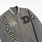 Men's varsity bomber jacket in college style made of faux leather with appliqués Fashion Glam