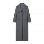 Ladies Longline Wool Cape Coat with Shawl Collar and Boxy Silhouette Fashion Glam