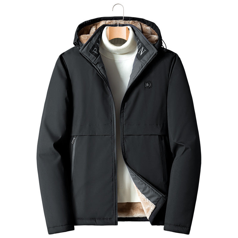 Men's transitional jacket with teddy lining, windproof outer shell and hood Fashion Glam