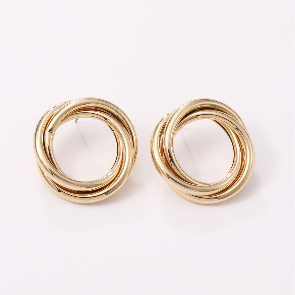 Women's Hanging Earrings with Elegant, Curved Ring Design Fashion Glam