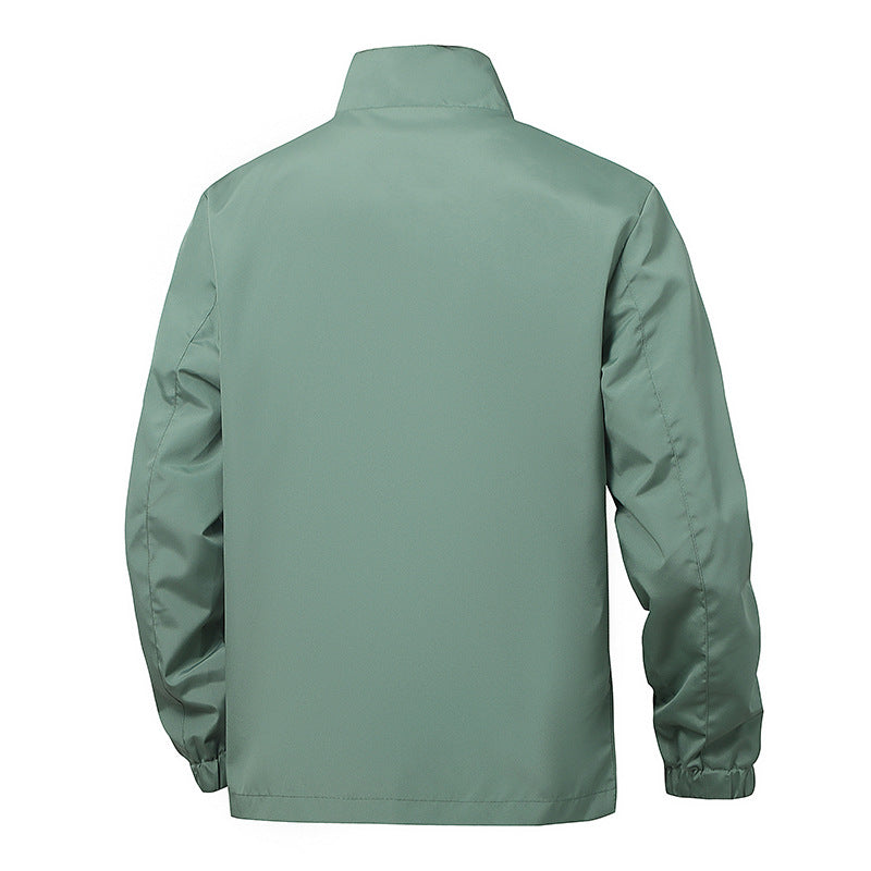 Men's minimalist technical leisure jacket with high collar, concealed zipper, and elastic cuffs Fashion Glam
