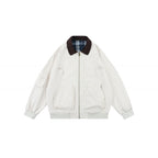 Unisex Oversized Blouson in Workwear style with cord collar and checked lined interior Fashion Glam