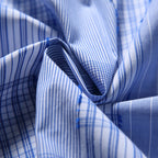 [Unisex] Oversize shirt in patchwork stripe mix with breast pocket and rounded hem Fashion Glam