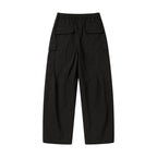 Unisex Wide Cargo Pants with Elastic Waistband, Drawstring and Patch Flap Pockets Fashion Glam