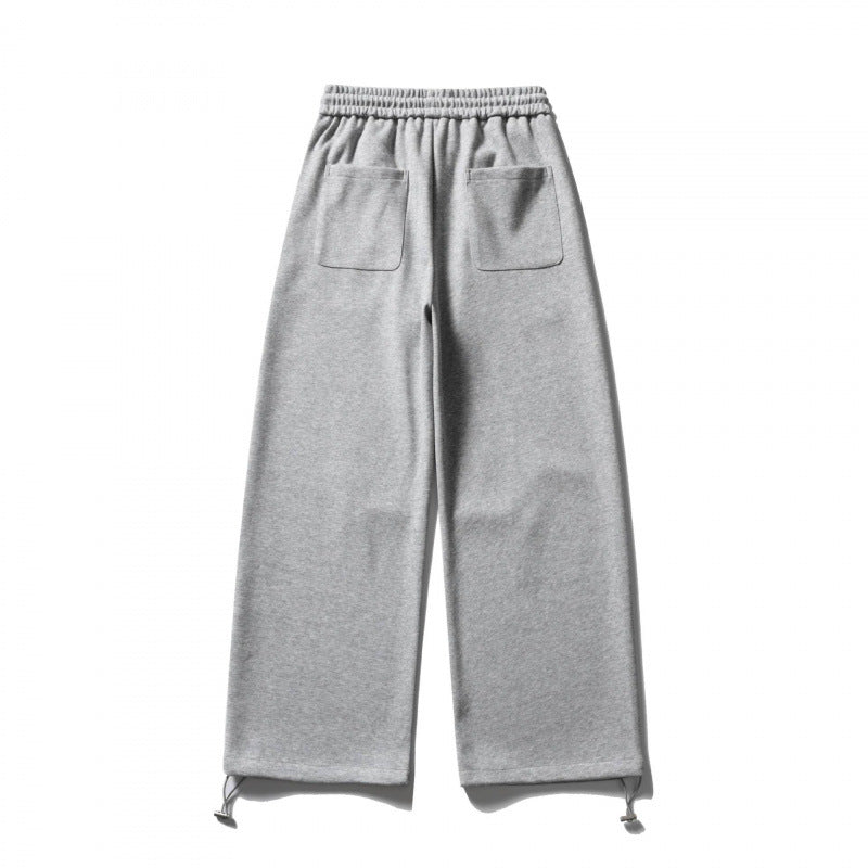 Unisex Wide Sweatpants with drawstring waistband, cord drawstring, and adjustable leg straps Fashion Glam