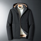 Men's transitional jacket with teddy lining, windproof outer shell and hood Fashion Glam