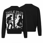 Unisex Graphic Knit Sweater with Ribbon Intarsia, Crew Neck and Ribbed Hem Fashion Glam