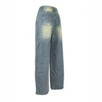 Women's vintage-inspired baggy jeans with a low rise, wide leg, and distressed wash Fashion Glam