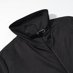 Women's Longer Minimalist Coat with High Stand-Up Collar and Concealed Front Fashion Glam