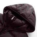 Women's Cropped Padded Jacket with High Hood, Drawstring and Ribbed Cuffs Fashion Glam