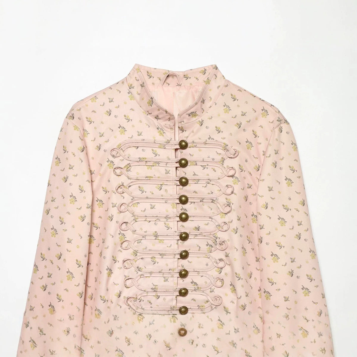 Ladies short jacket with Mandarin collar and decorative toggle fastenings Fashion Glam