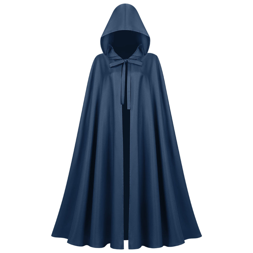 Unisex non longer hooded cape made of water-repellent polyester with full circular cut and tie belt Fashion Glam