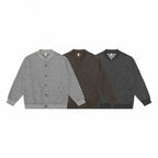 Men's Structured Knit Cardigan with Snap Button Placket and Ribbed Hem Fashion Glam