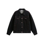 Unisex Boxy Denim Jacket with contrasting decorative stitching and flap pockets Fashion Glam
