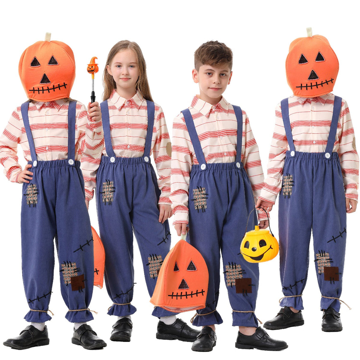 Children's Costume as Pumpkin Farmer Fashion Glam