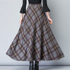 Women's ankle-length checkered skirt made of high-quality wool blend Fashion Glam