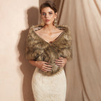 Women’s faux fur shoulder wrap with heart-shaped flap and soft lining Fashion Glam