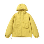 Unisex Lightweight Hooded Transition Jacket with Large Flap Pocket Detail and Drawstring Fashion Glam