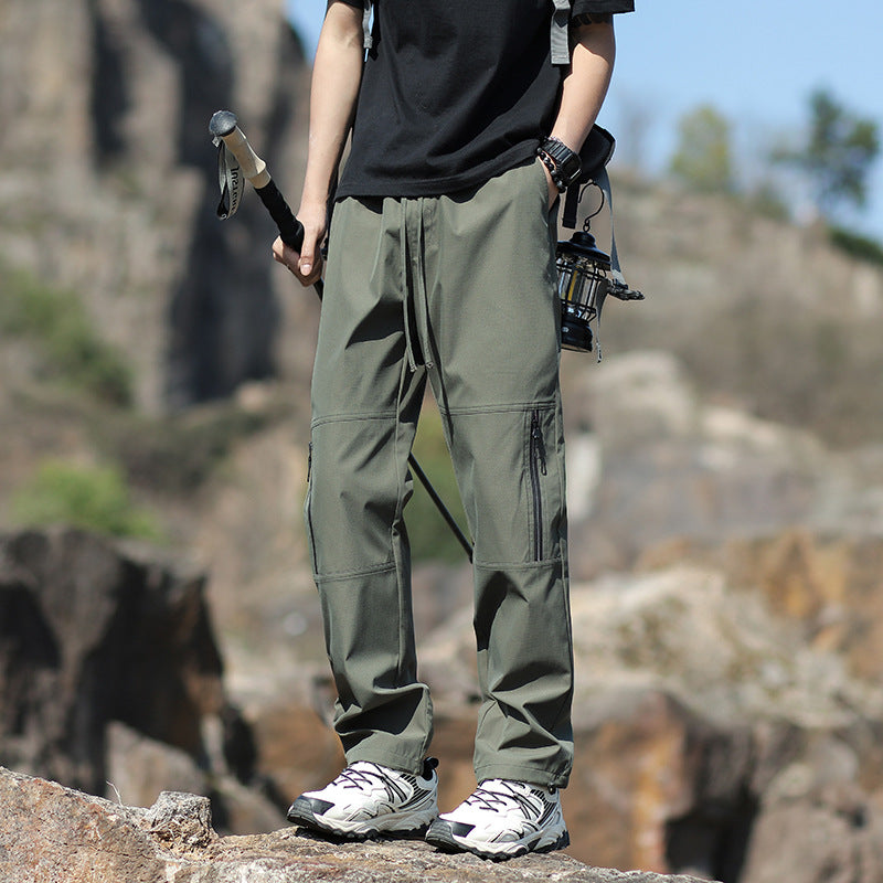 Men's Technical Outdoor and Hiking Pants with Zipper Pockets and Adjustable Waist Fashion Glam