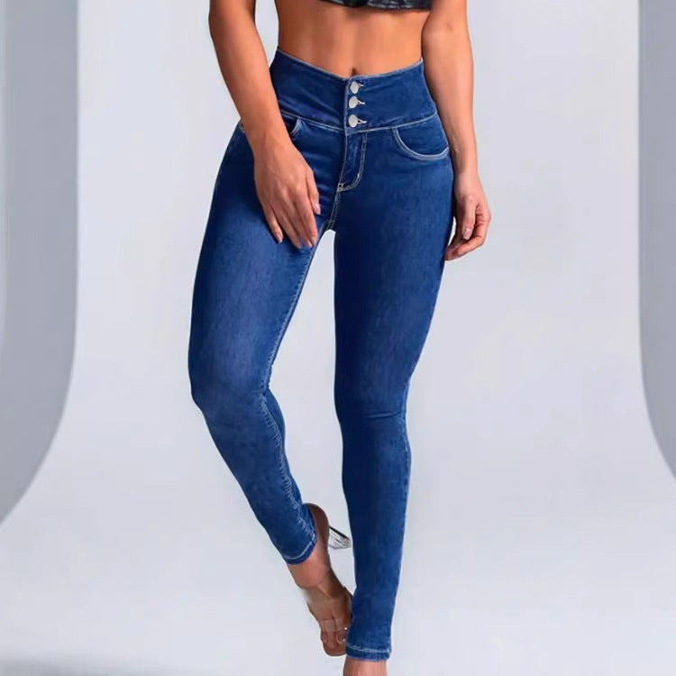 Women's Sculpting High Waist Skinny Jeans with V-Shaped Waist Fashion Glam