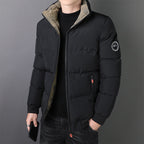 Men's short padded quilted jacket with camouflage lining, ribbed cuffs, and zip pockets Fashion Glam