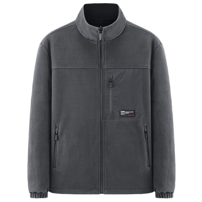 Men's minimalist technical all-weather softshell jacket with stand-up collar and water-repellent zippers Fashion Glam