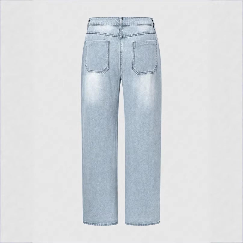 Women's wide high-waist jeans pants in palazzo style Fashion Glam