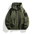 Men's Technical Oversized Field Jacket with water-repellent membrane, utility rings, and concealed snap button placket Fashion Glam