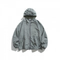 Unisex Lightweight Checked Windbreaker Jacket with Hood, Raglan Sleeves, and Drawstring Fashion Glam